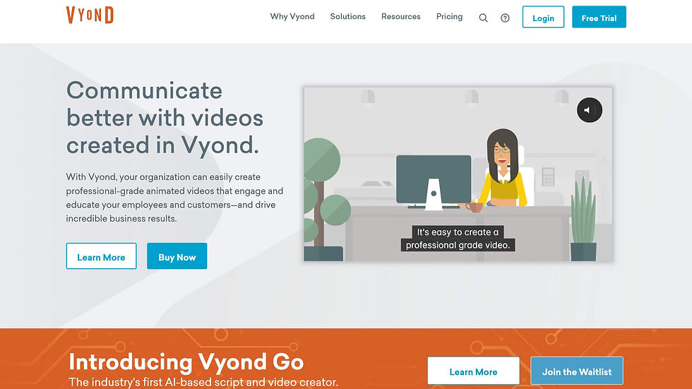 Vyond Website Homepage