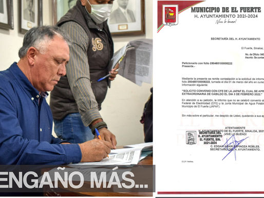 Miente Gildardo de nuevo a los fortenses; no existe convenio JAPAF-CFE