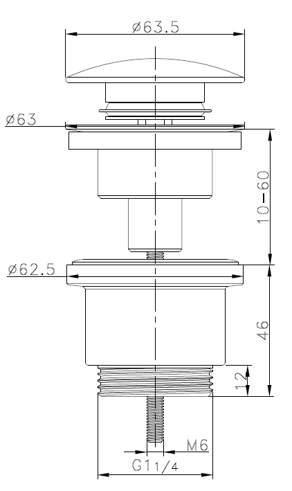 Thumbnail: PXS-82-B POP UP Black Basin Waste