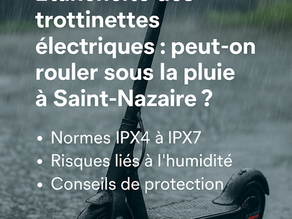 Trottinette électrique exposée à la pluie à Saint-Nazaire