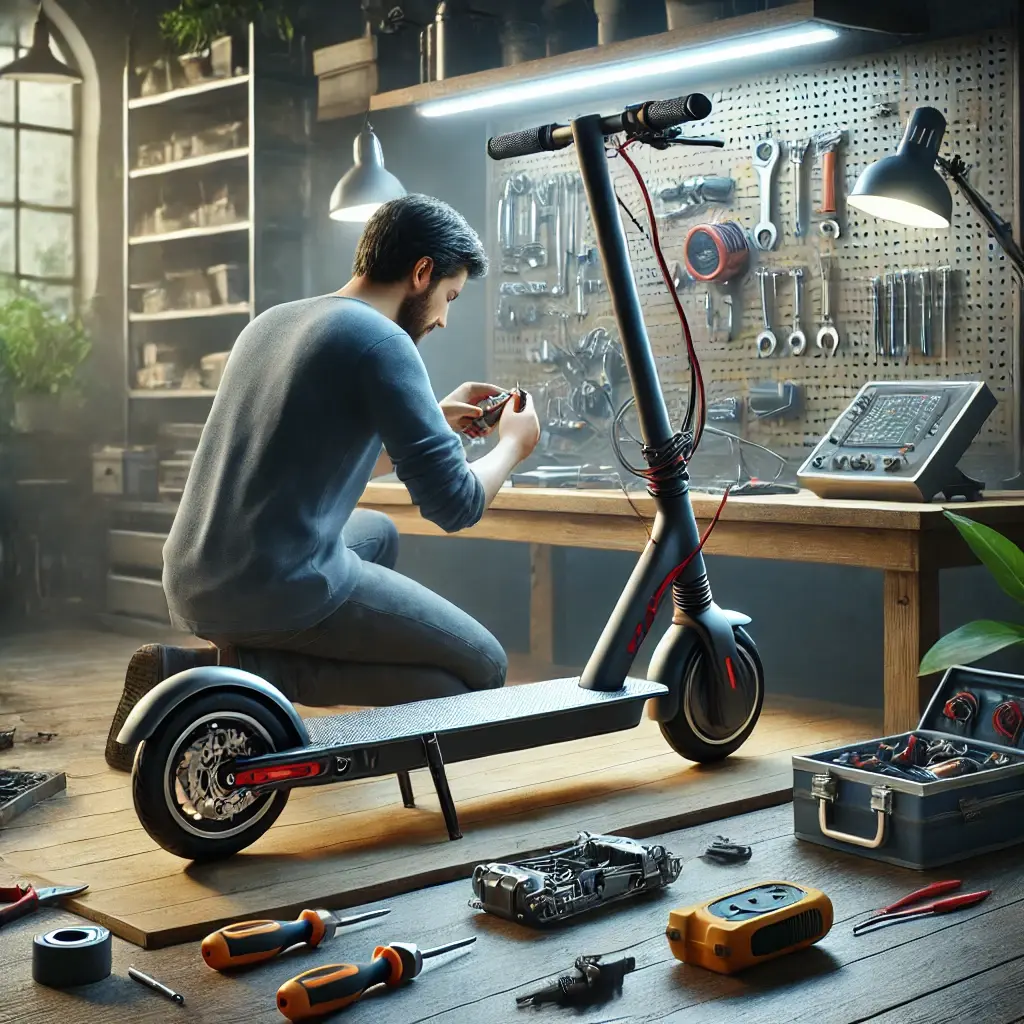 Révision complète de tous les composants d’une trottinette électrique à Saint-Nazaire.