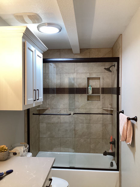 shower enclosure , matte black
