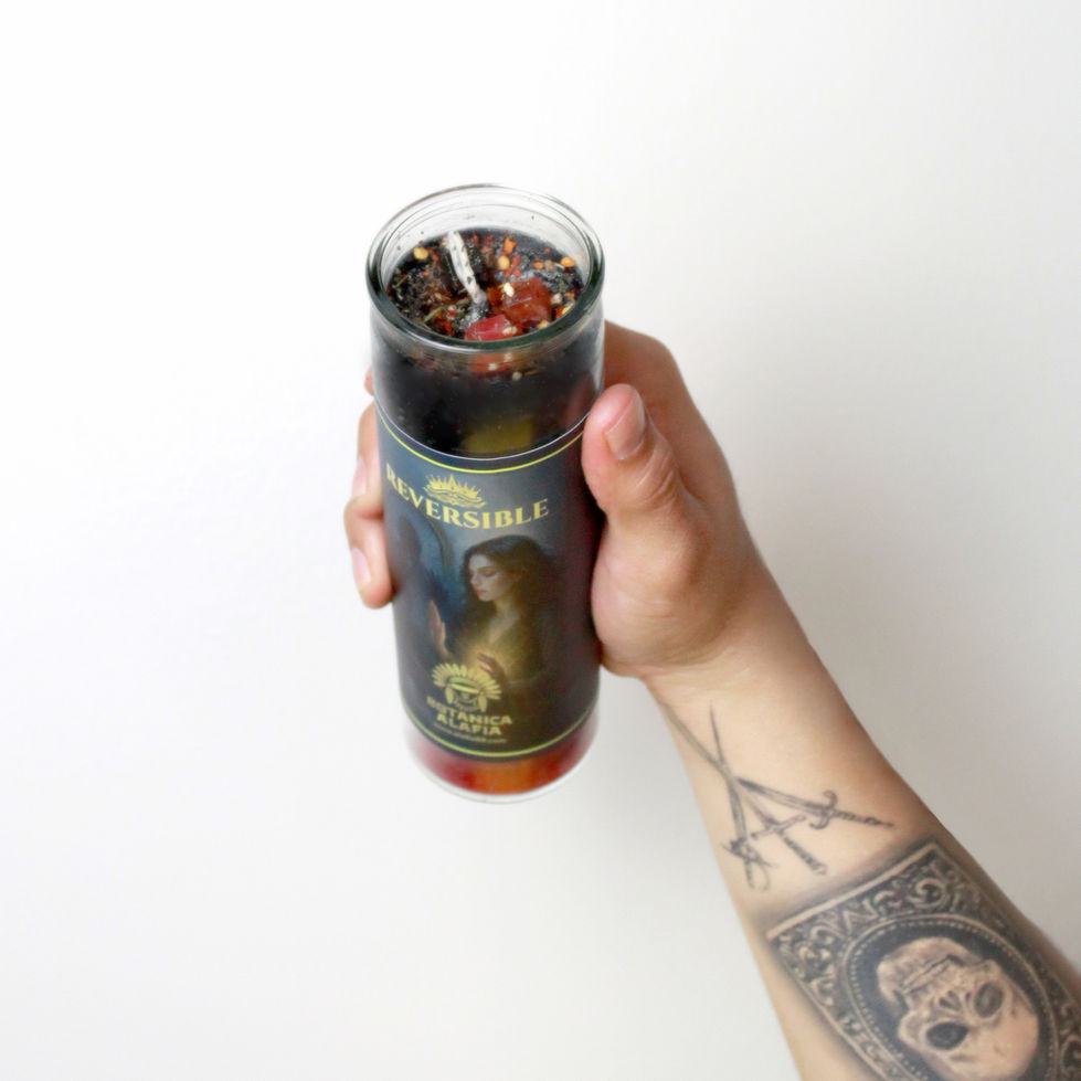 Vela ritual Reversible para protección espiritual y limpieza energética