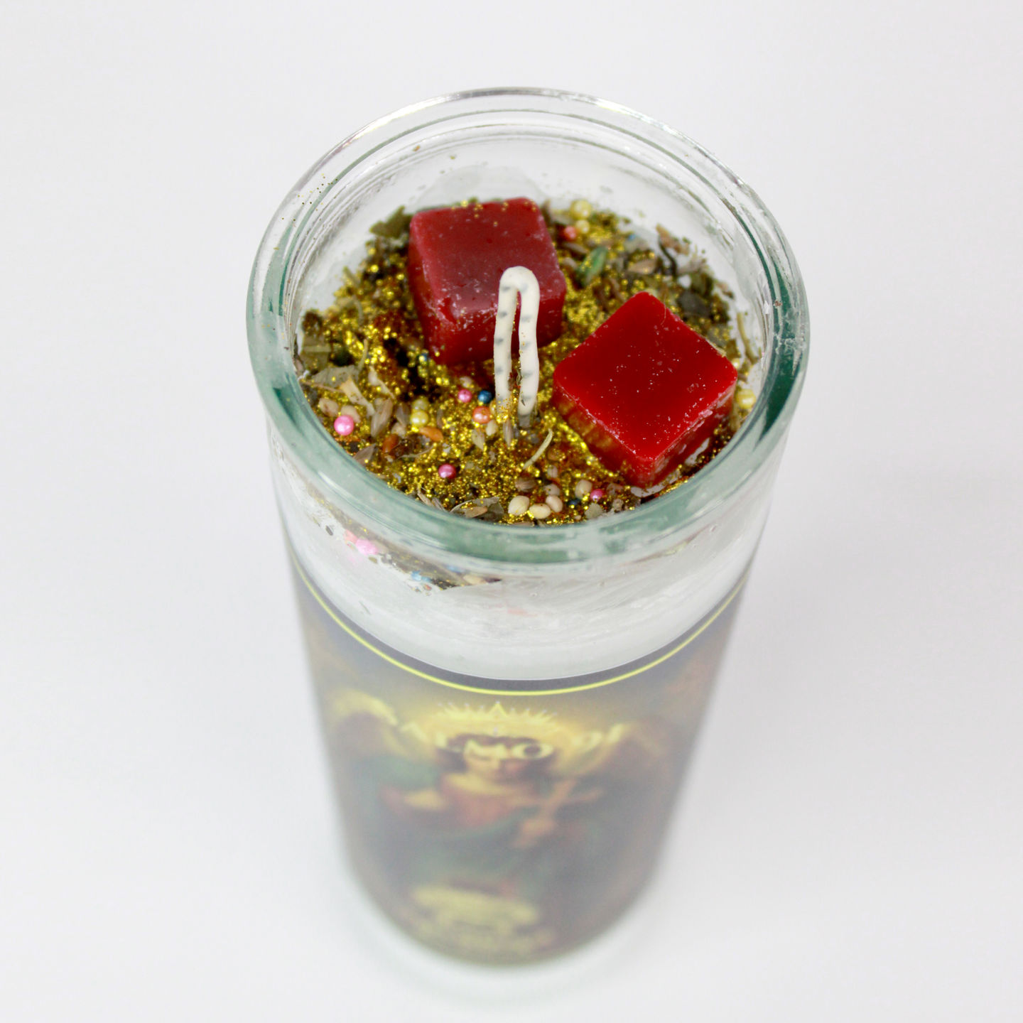 Vela Salmo 91 utilizada en rituales de oración y protección espiritual