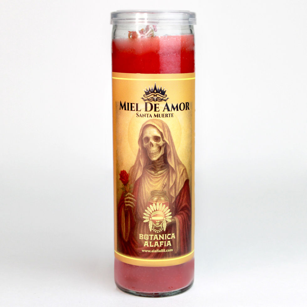 Vela ritual Santa Muerte Miel de Amor para atraer amor, prosperidad y armonía