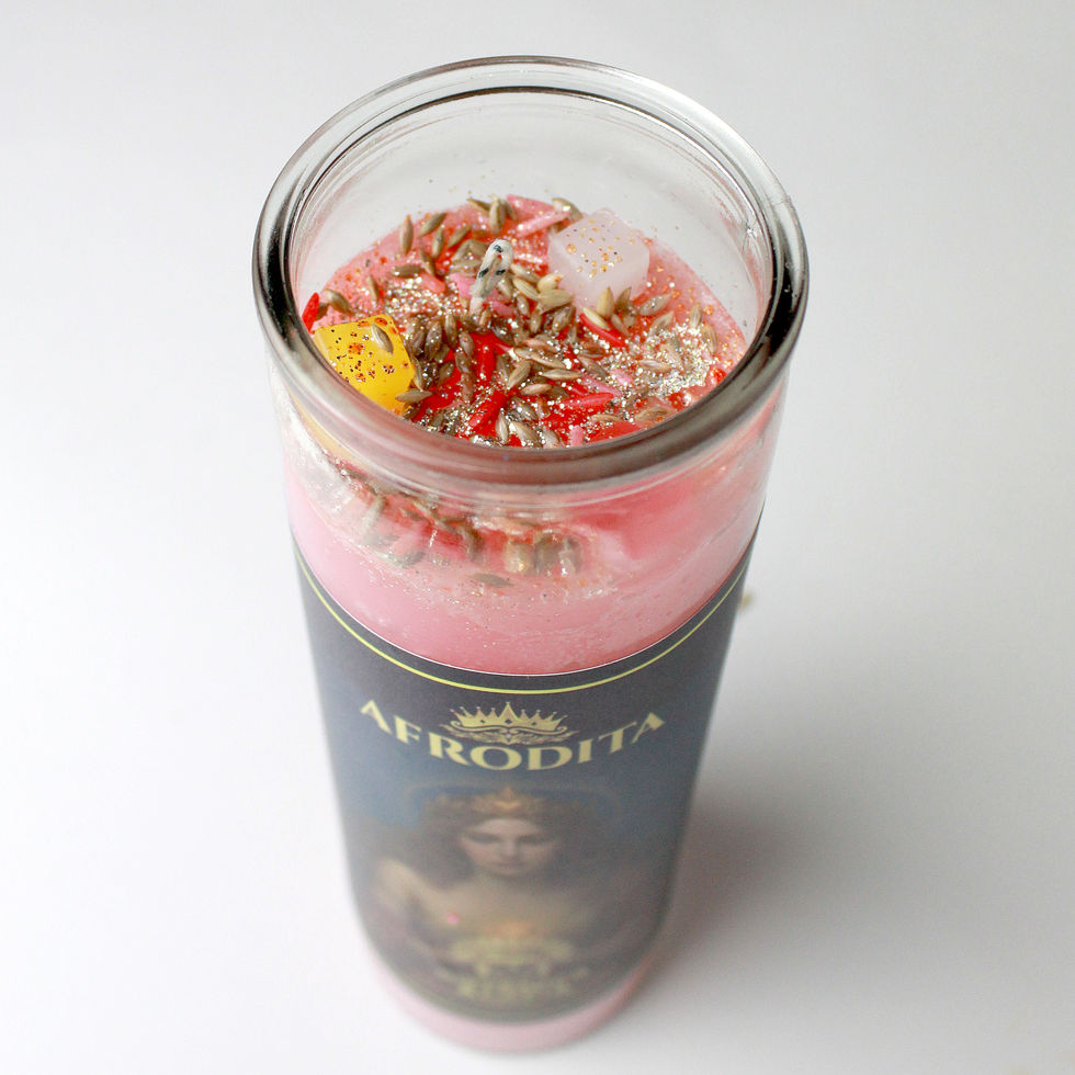 Vela ritual Afrodita para atraer romance, pasión y energía femenina positiva