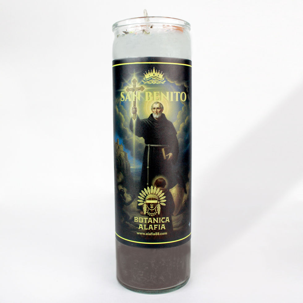 Vela San Benito de Botanica Alafia para protección espiritual y bendiciones