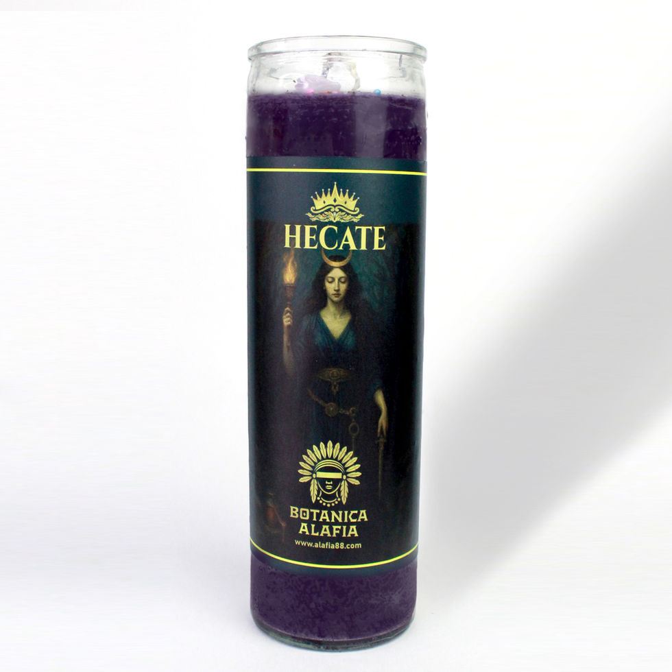 Vela espiritual Hecate utilizada en rituales de protección y sabiduría espiritual