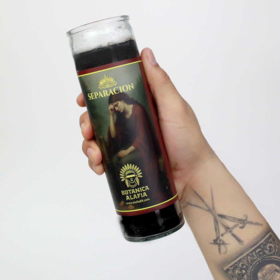 Vela Separación preparada para rituales espirituales de liberación emocional