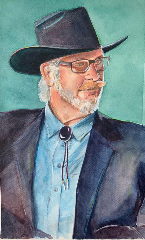 Bob, watercolor portrait by Laurielle Schwab