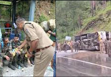 बदरीनाथ राष्ट्रीय राजमार्ग पर सेना की बस पलटी, 31 जवान थे सवार, 7 घायल