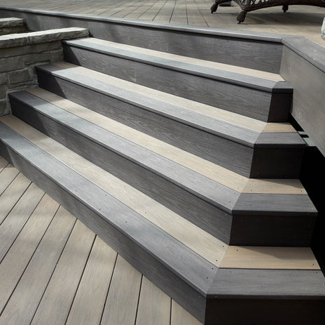 multi-colored composite deck stairs