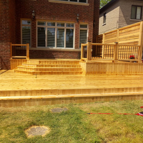 Cedar deck after clear coat protectant stain