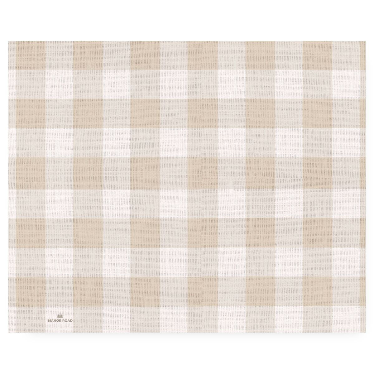 Manor Road Placemats Linen (Gingham Natural) - 30pk