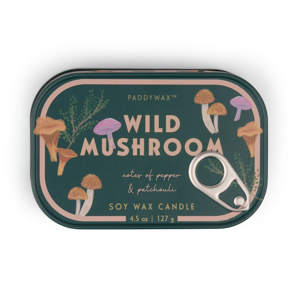 Thumbnail: Mushroom Printed Tin Candle - Wild Mushroom