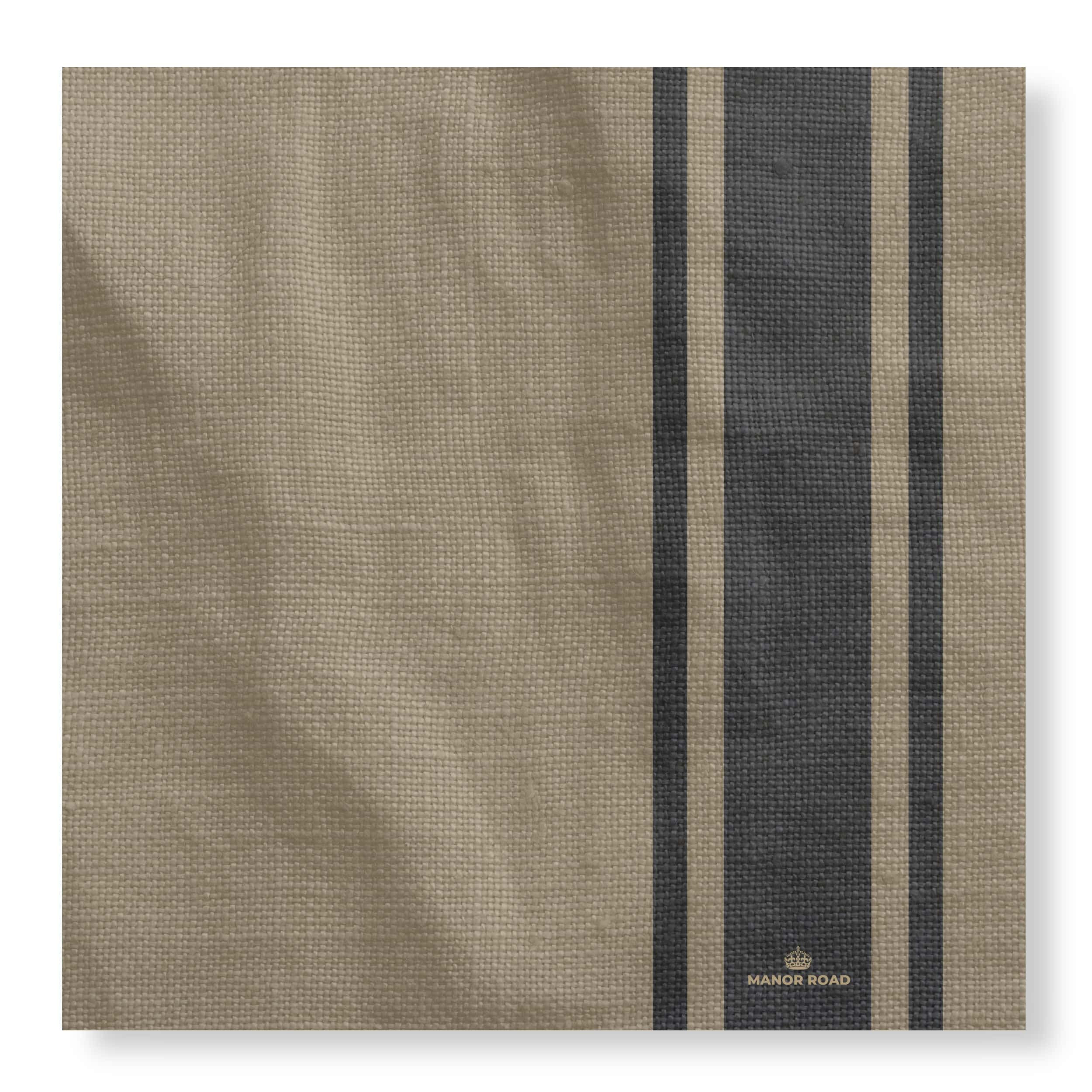 Manor Road Cheese Board Cards - Coffee Stripe Linen  - 8pk