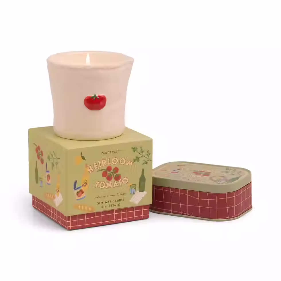 Thumbnail: Tomato Embossed Ceramic Candle - Heirloom Tomato Boxed