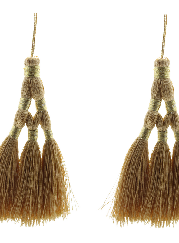 Golden Thread Tassel Latkan For Kurtis Gown Saree Blouse Dupatta (1 Pairs)