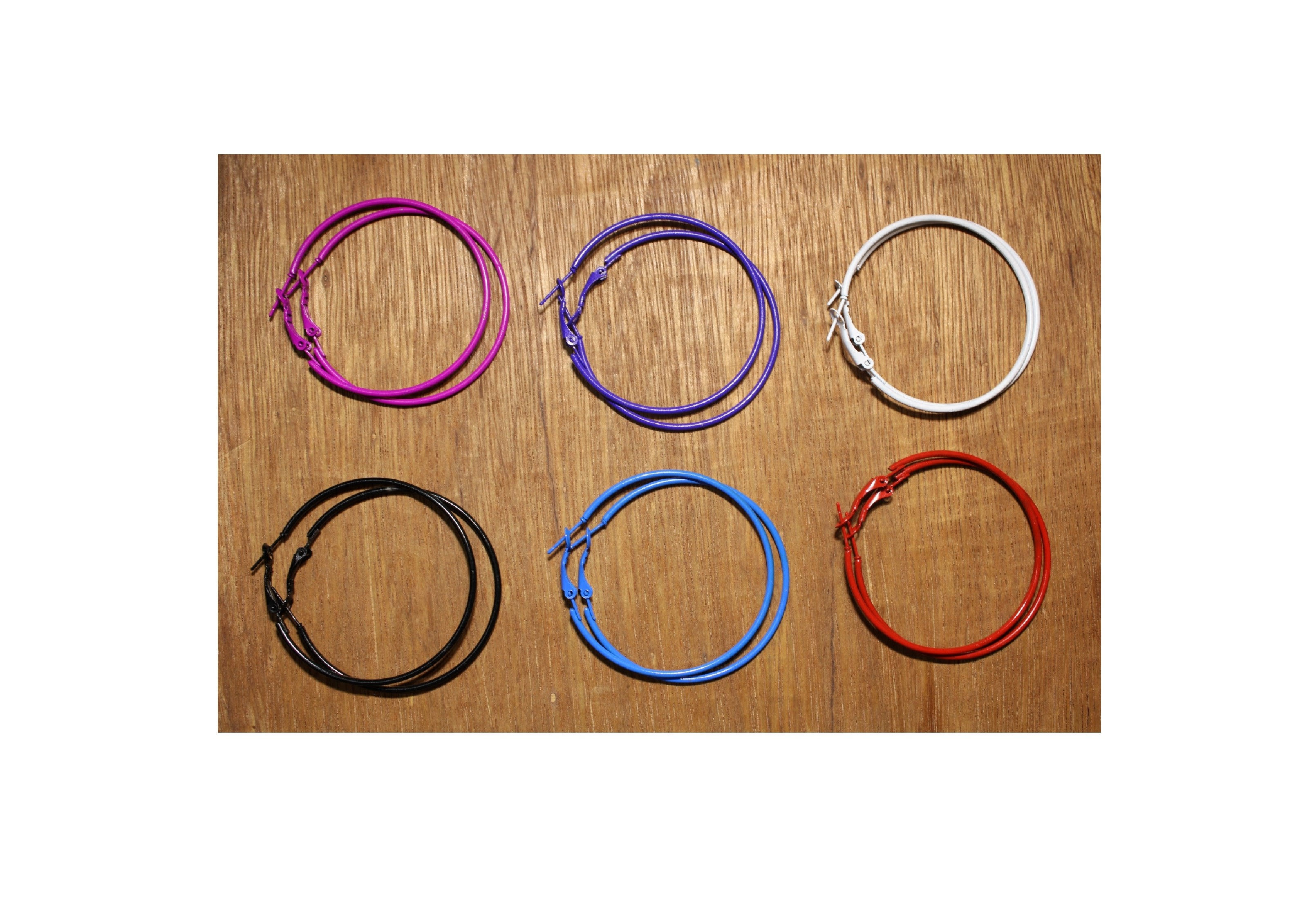 Evergreen 6 Pairs Combo Fashion Round Metallic Alloy Hoop / Loop Earring