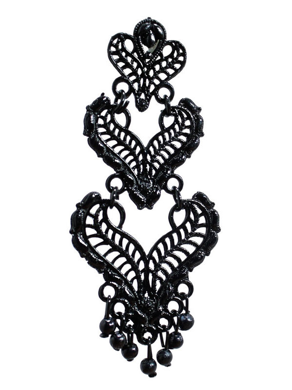 Thumbnail: Z Black Jhumka earrings for Party/Wedding/Occasions/Festive/Traditional -1 Pair