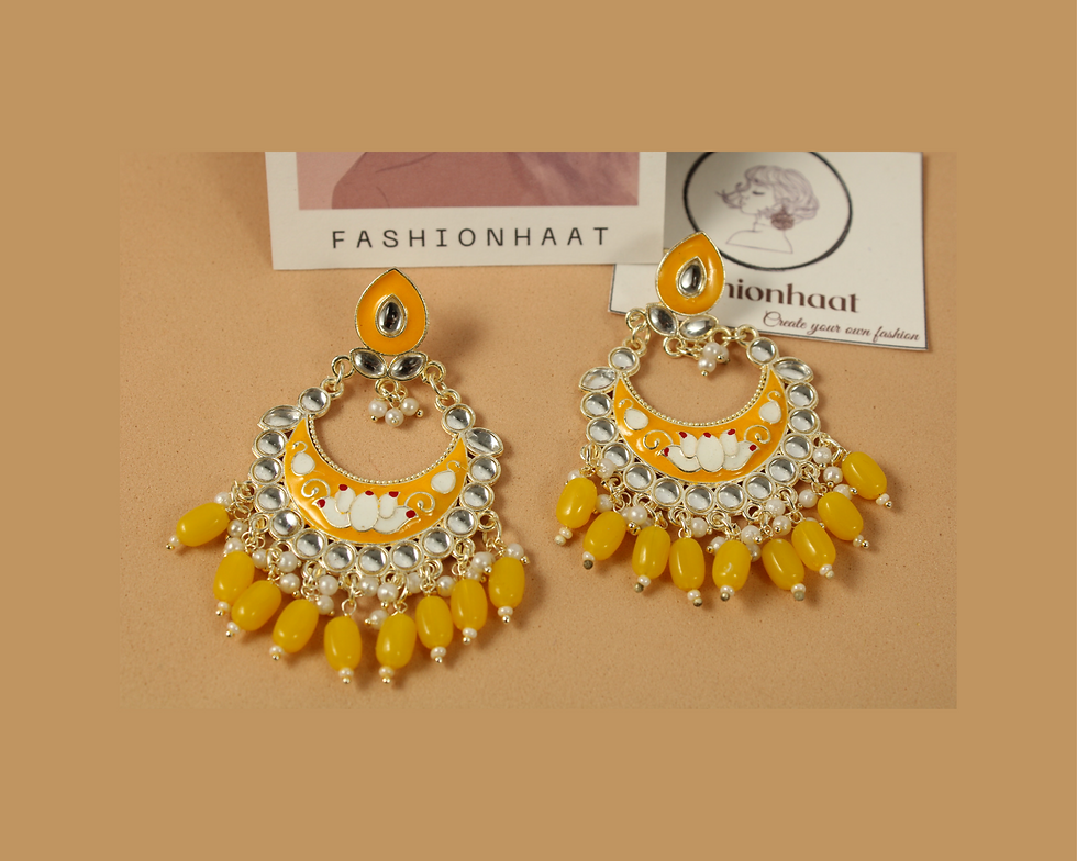 Thumbnail: Ethnic Meenakari Chandbali Elegant color Stylish Earrings