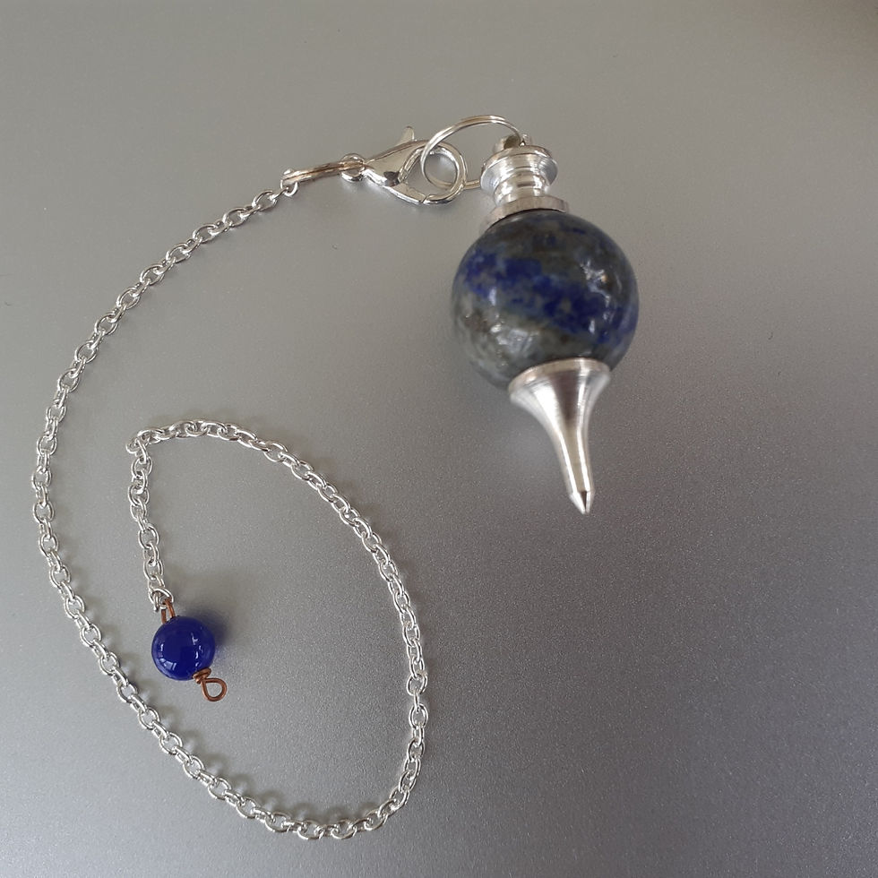 Pendule Séphroton en Lapis lazuli poli et métal