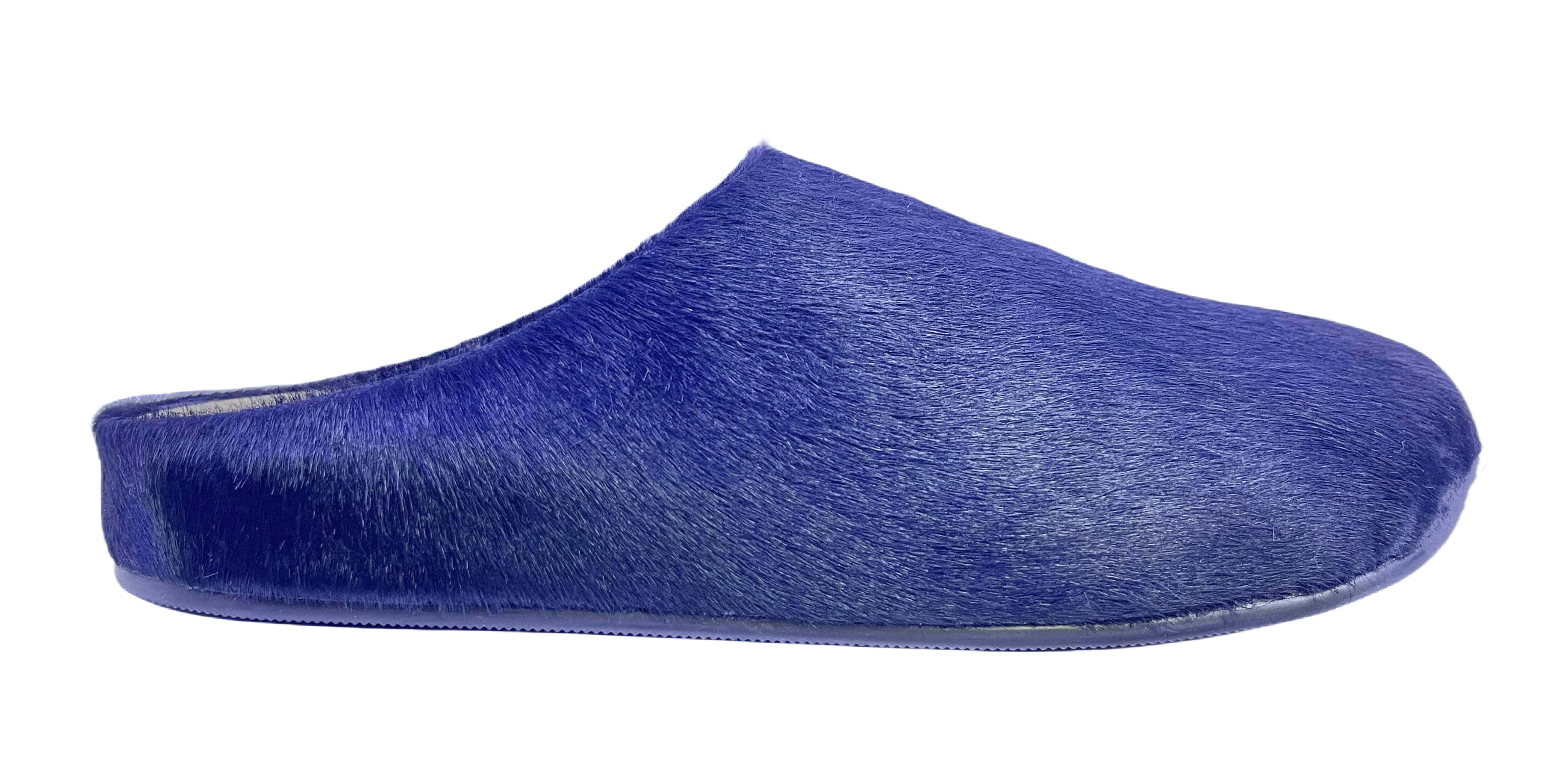 premium pony hair leather slide