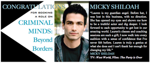 We are BEYOND thrilled for Micky booking a role on the Criminal Minds Spinoff!
