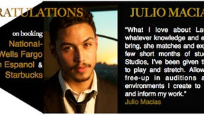 Congrats to Julio for booking TWO commercials!!