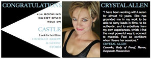 Congratulations CRYSTAL ALLEN for booking guest star on CASTLE!