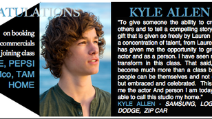 Kyle has booked NINE commercials since joining class at LPN Studios!