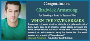 Congrats CHADWICK ARMSTRONG for Booking Lead in Feature Film!
