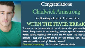 Congrats CHADWICK ARMSTRONG for Booking Lead in Feature Film!