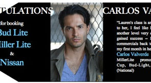 THREE strikes and you're on TV! Three commercial bookings for Carlos!