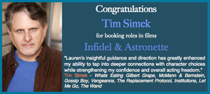 Tim booked not one, but TWO, films!