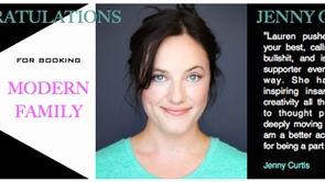 Congrats to JENNY CURTIS for booking MODERN FAMILY!!!!