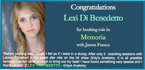 Congrats LEXI for booking MEMORIA!