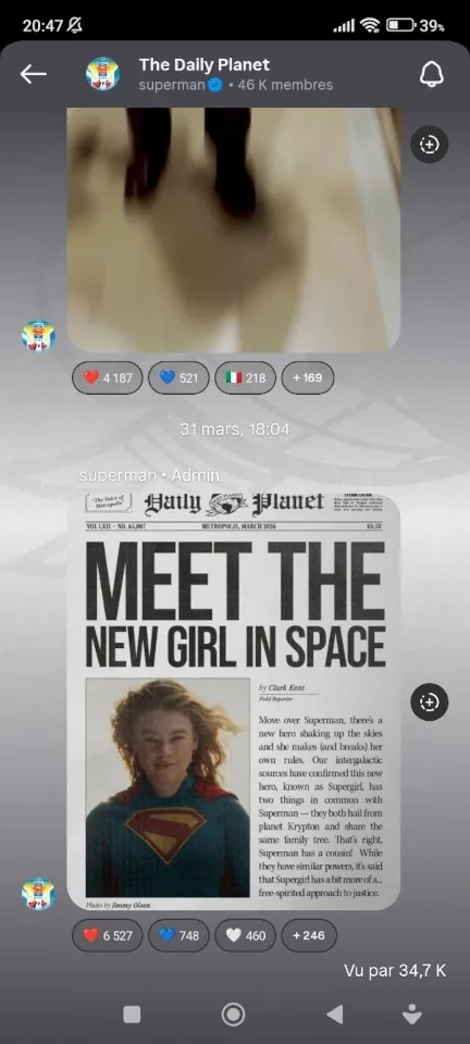 Le Daily Planet parle de Supergirl