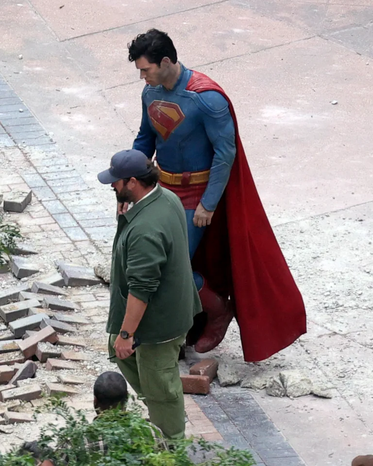 David Corenswet/Superman lors du tournage