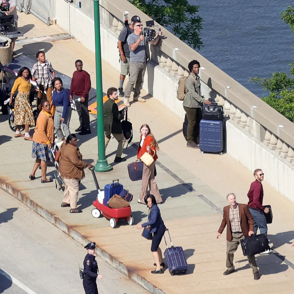 Le tournage sur le Detroit-Superior Bridget