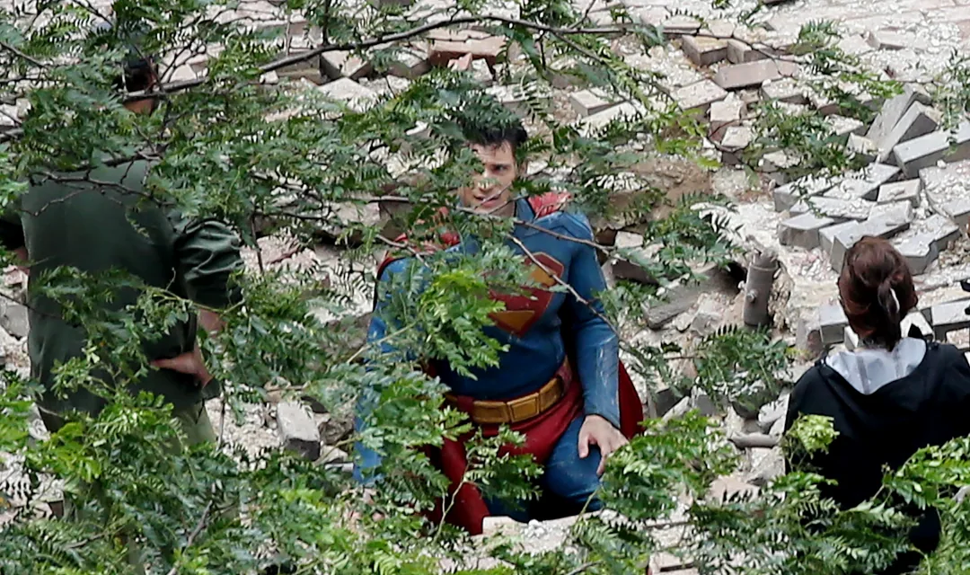 David Corenswet/Superman lors du tournage