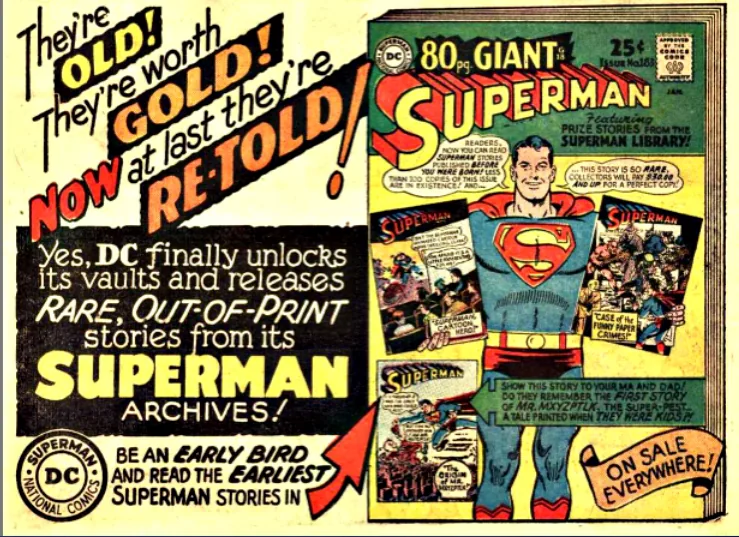 Publicité pour Superman #183 (1966)