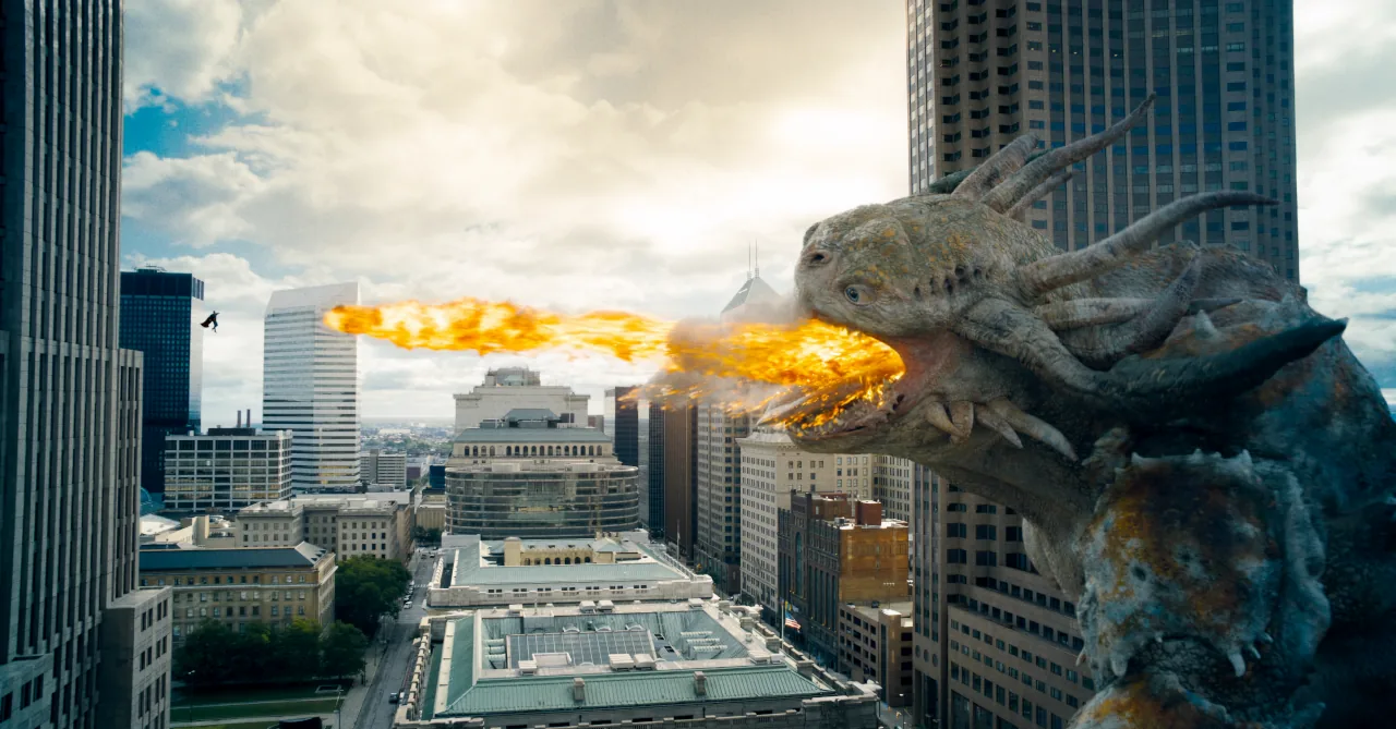 Superman face à un kaiju