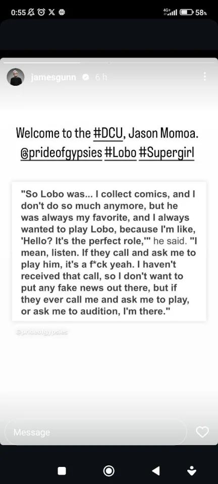 James Gunn confirme Jason Momoa en Lobo
