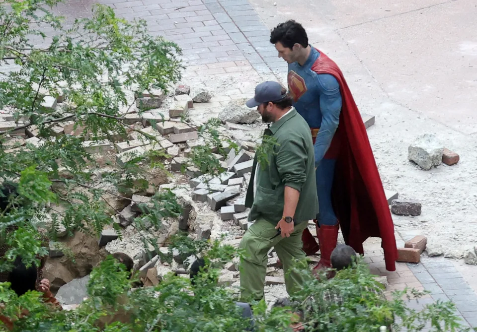 David Corenswet/Superman lors du tournage