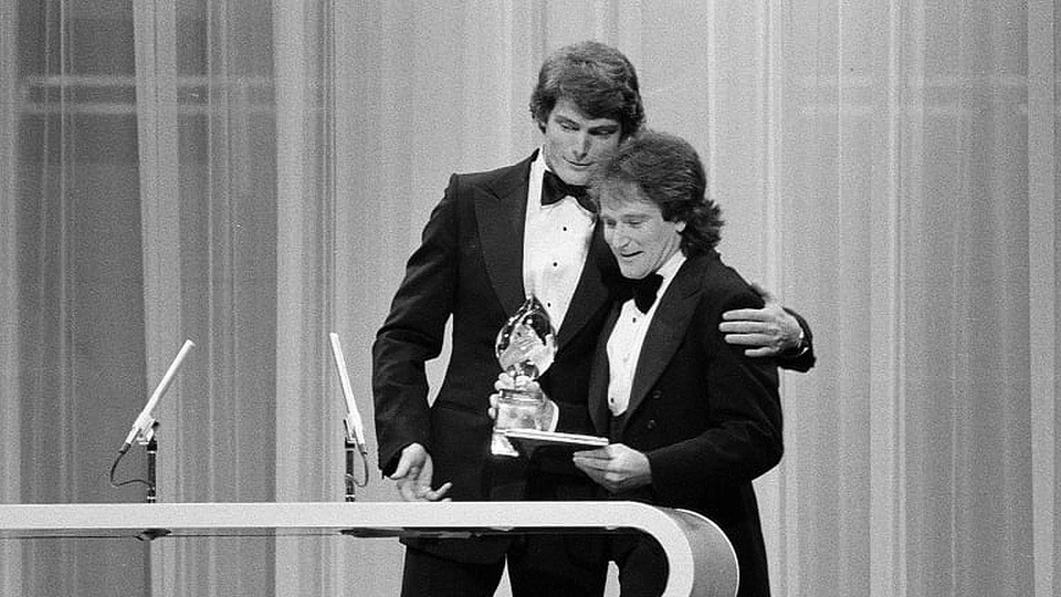 Christopher Reeve et Robin Williams lors d'une remise de prix