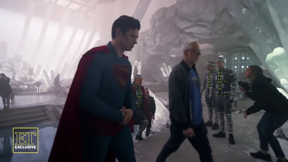 David Corenswet avec James Gunn (Tournage)