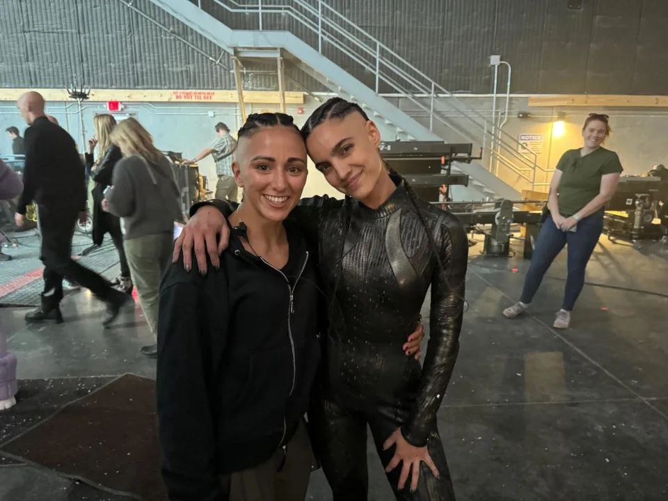 María Gabriela de Faría sur le tournage