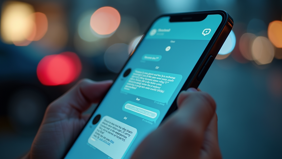 Close-up view of a smartphone showing AI chatbot conversation