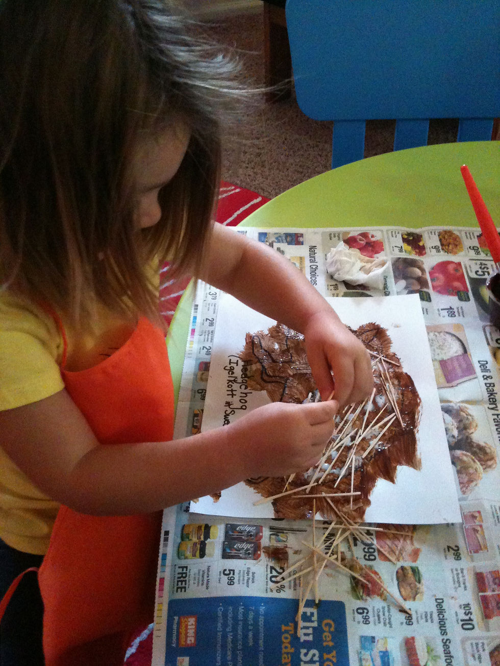 Making a Hedgehog with toothpics